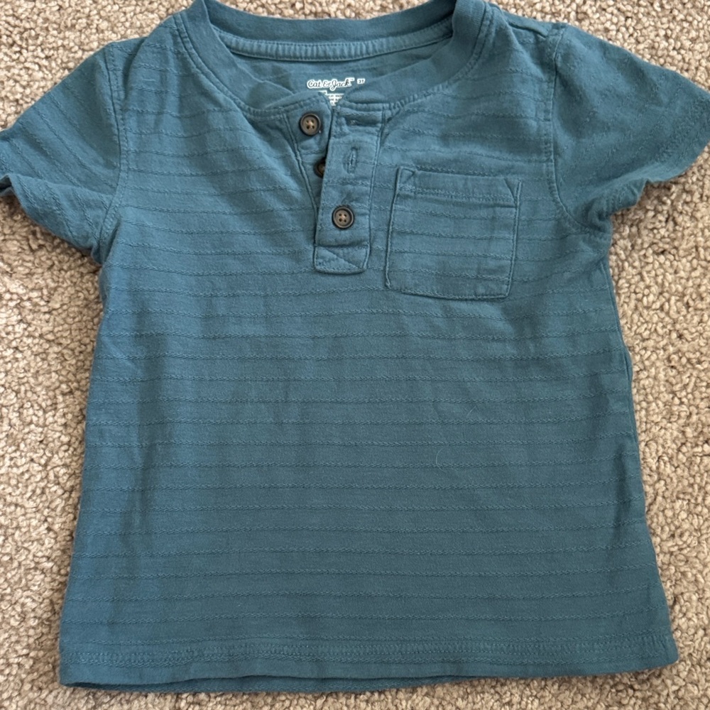 💜 3 for $10 Cat & Jack Blue Short Sleeve Tee with Buttons